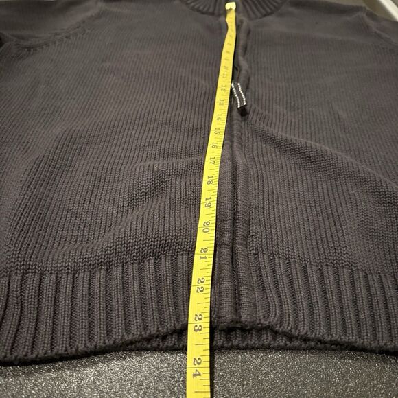 Lands End Vintage 100% Black Knit Full Zip Sweater SZ XL VGUC - Picture 10 of 11